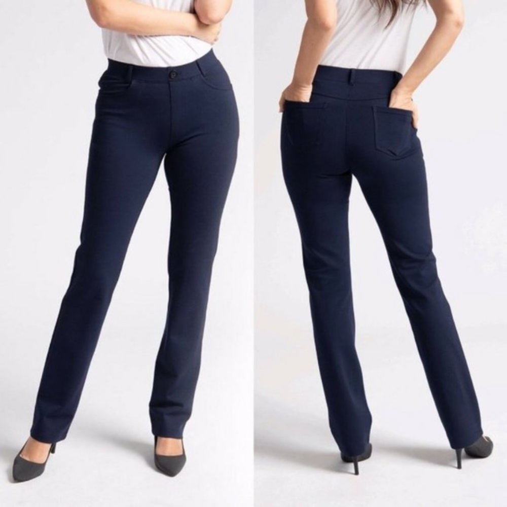 BETABRAND 7 Pocket Straight Leg Dress Pant In Navy